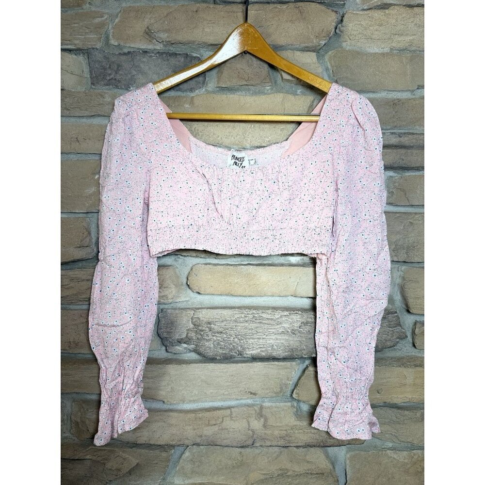 NWT Princess Polly Pink Floral‎ Crop Top. Size 8.